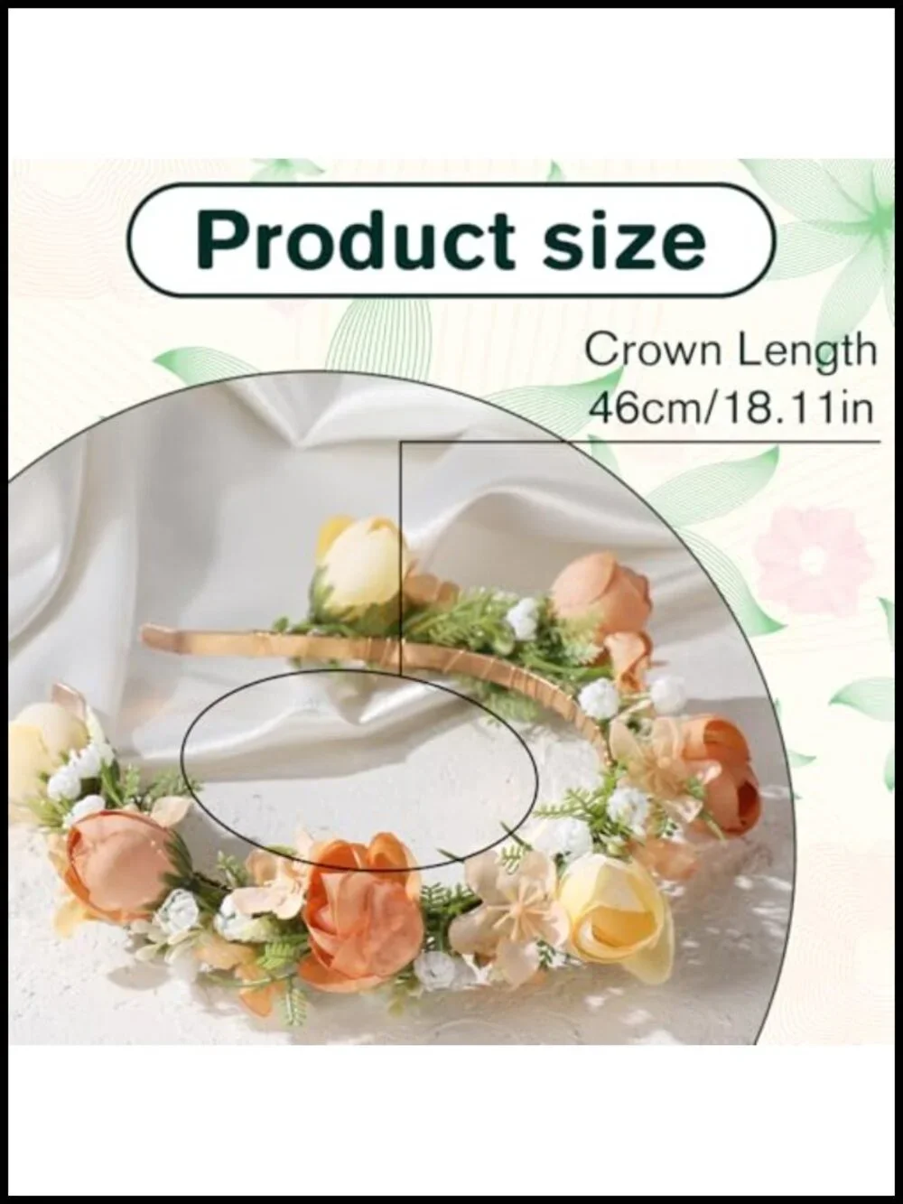 Handmade Metal Headband with Flowers for Weddings and Photoshoots